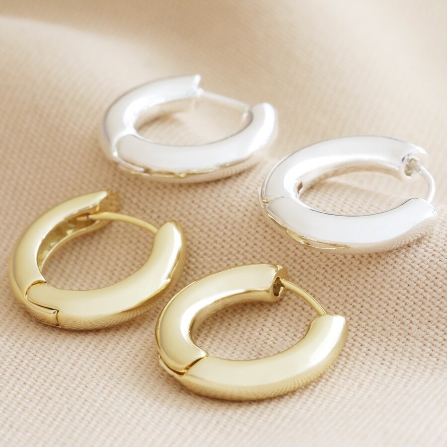 Medium Gold Chunky Hoop Earrings