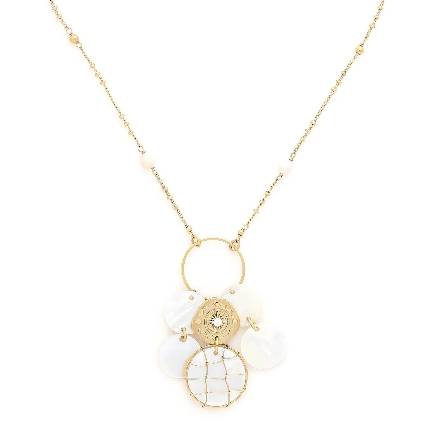 Kimberley Multi Disc Mother of Pearl Necklace
