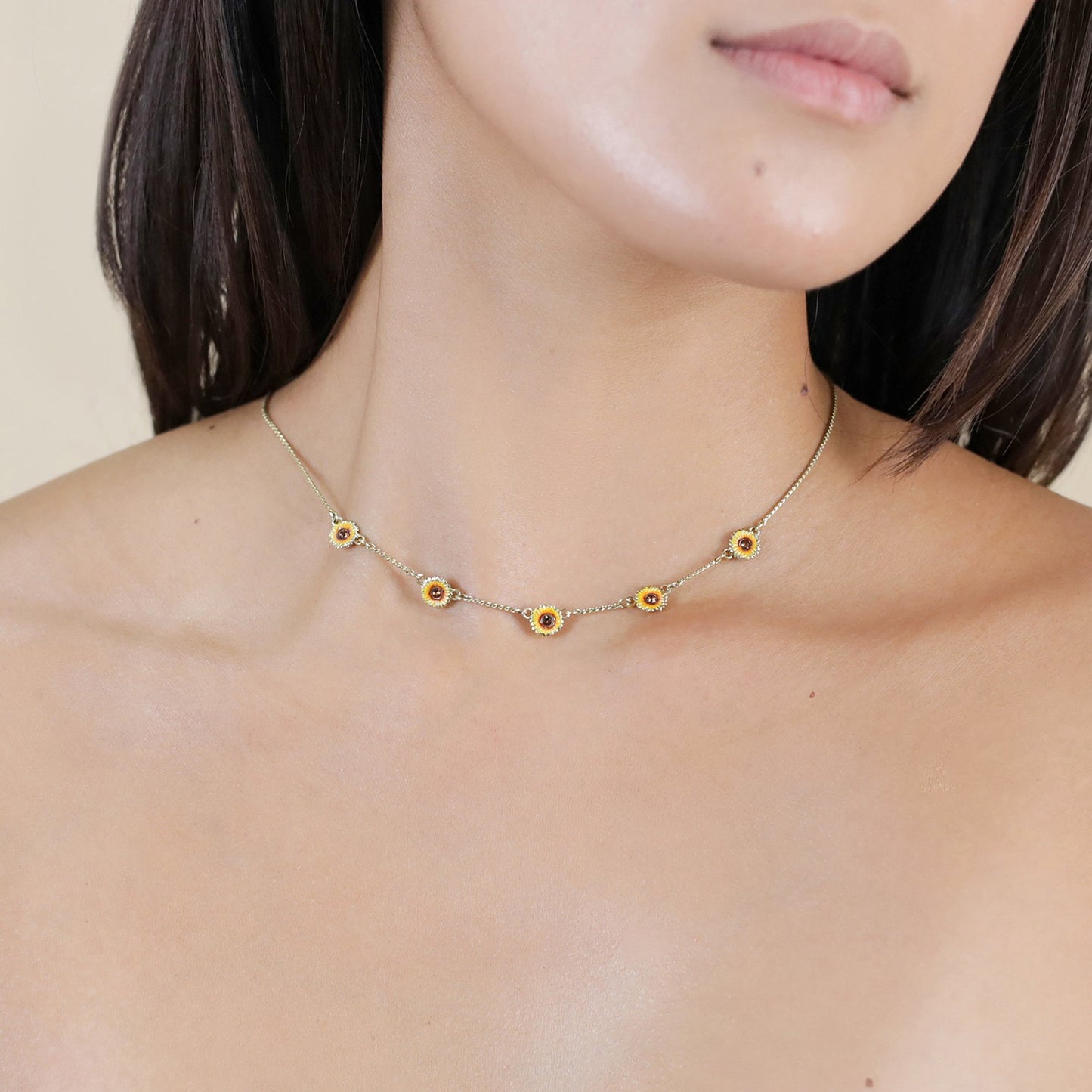 Multi Sunflower Necklace