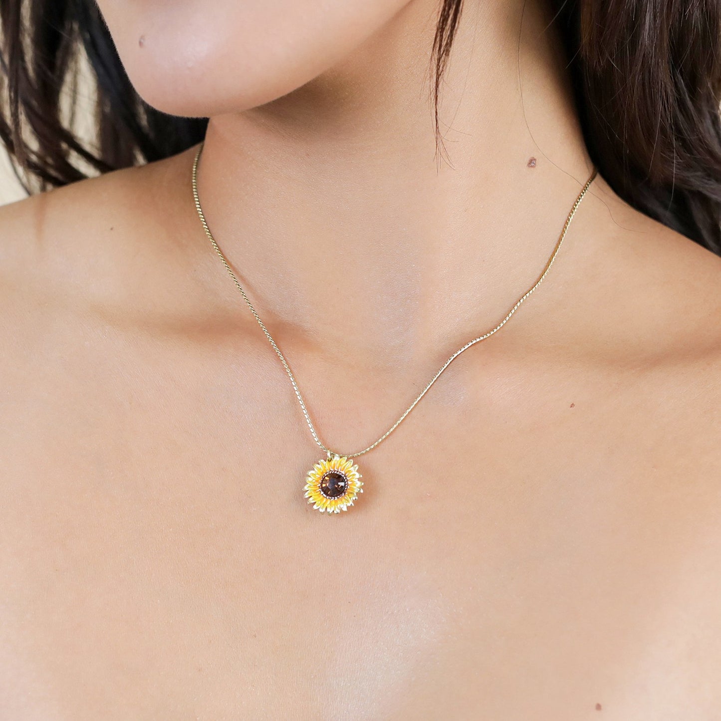 Sunflower Pendant Necklace