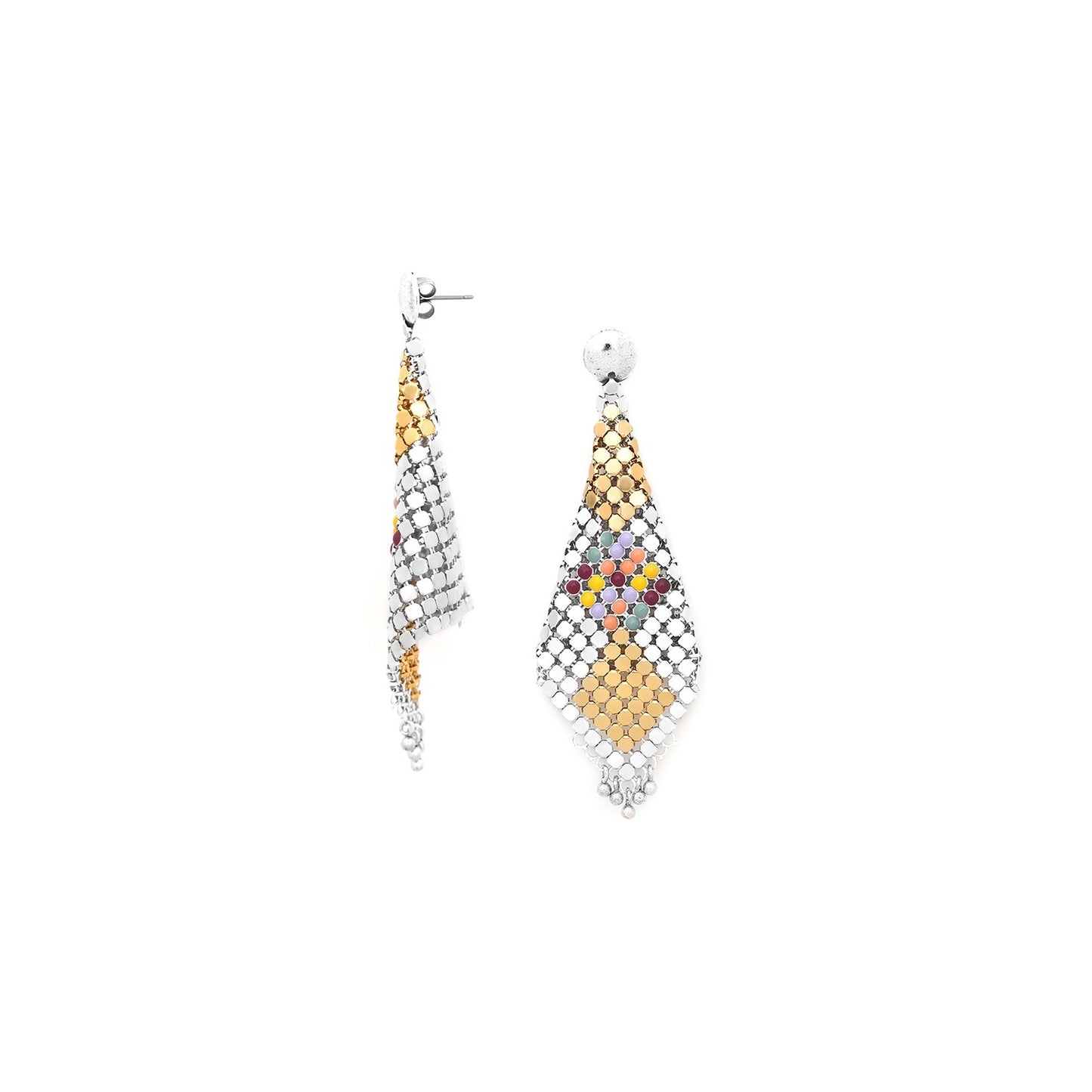 Slinky Chainmail Silver Earrings
