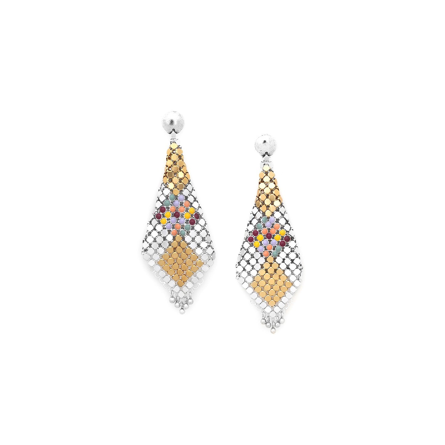 Slinky Chainmail Silver Earrings