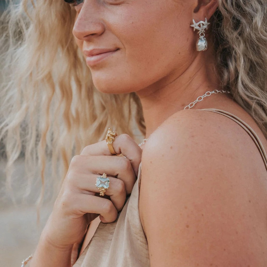 Gold Giselle Green Quartz Ring