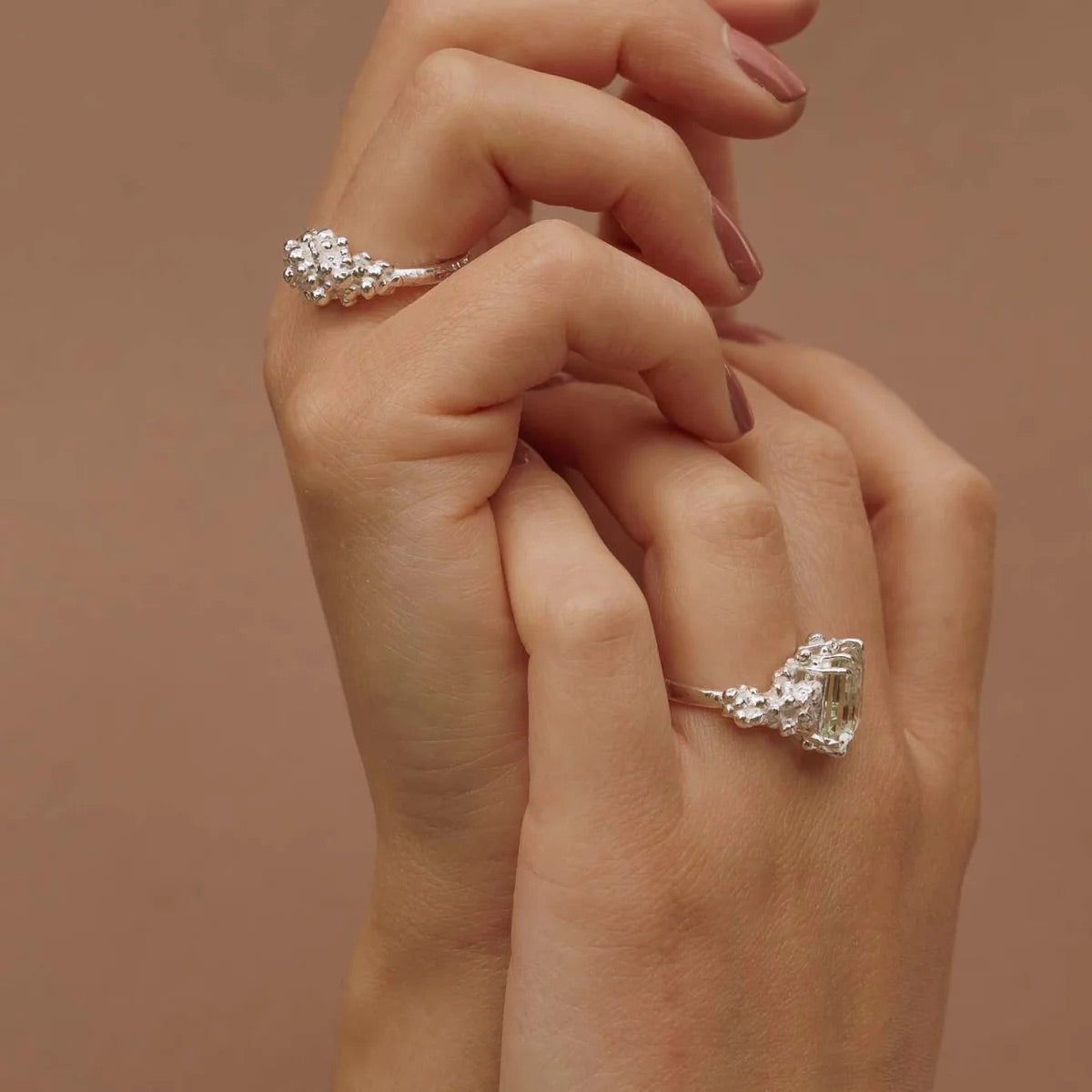 Silver Giselle Green Quartz Ring