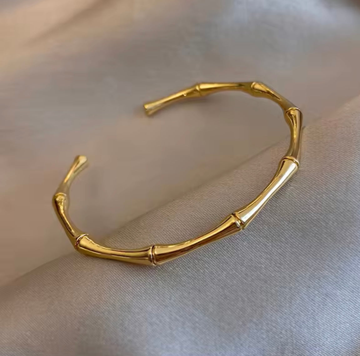 Delicate Gold Bamboo Bangle
