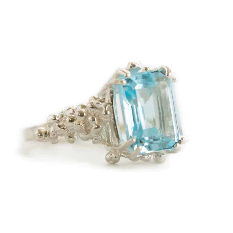 Silver and Blue Topaz Aurelia Ring