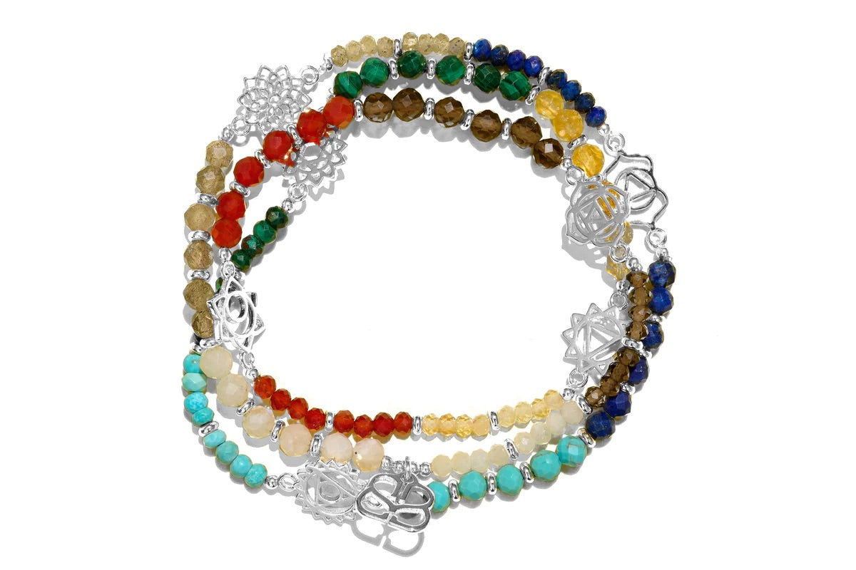 Silver Chakra Multi Gemstone Necklace/Bracelet