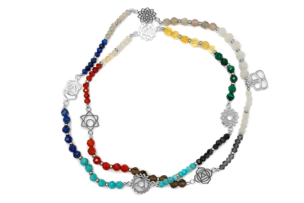 Silver Chakra Multi Gemstone Necklace/Bracelet