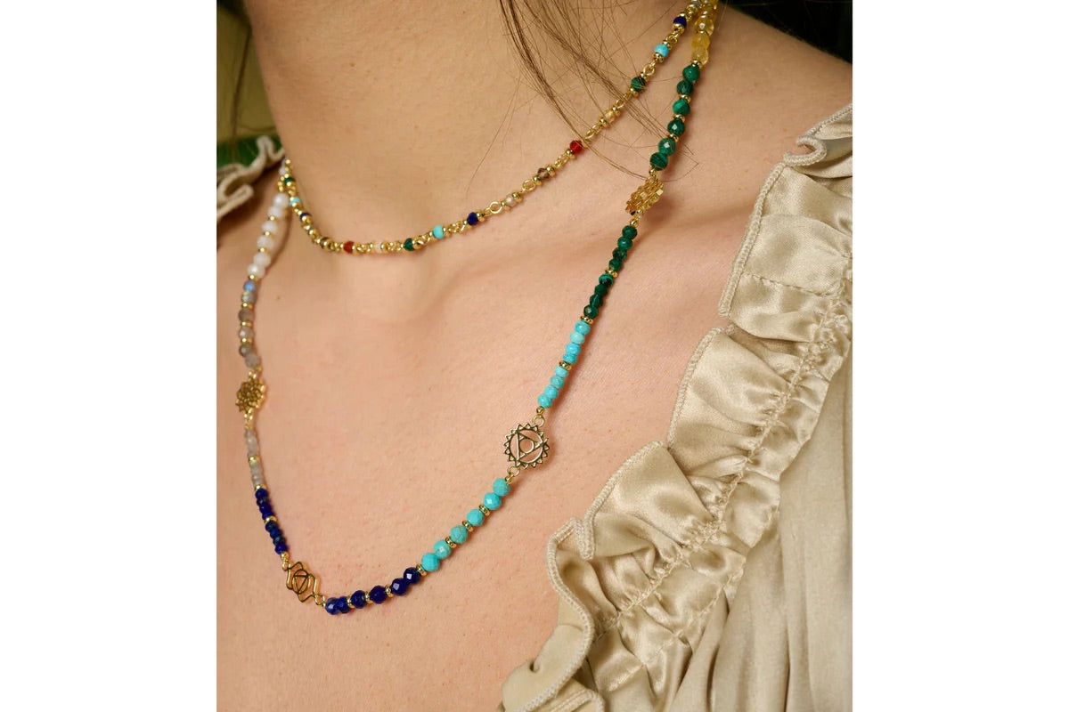 Silver Chakra Multi Gemstone Necklace/Bracelet