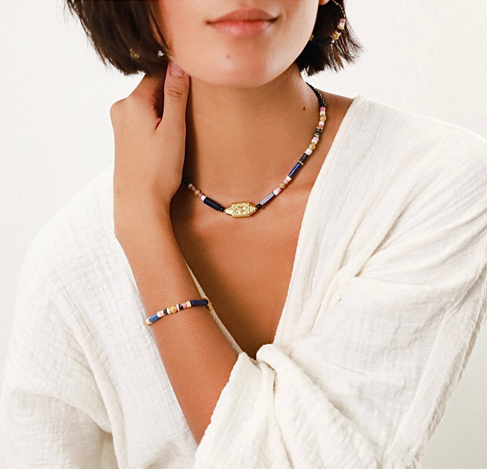 Cleopatra Lapis Drop Earrings