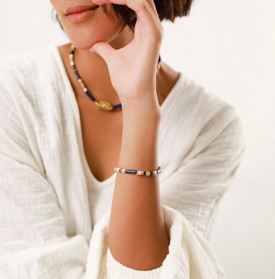 Cleopatra Lapis Creole Hoop Earrings