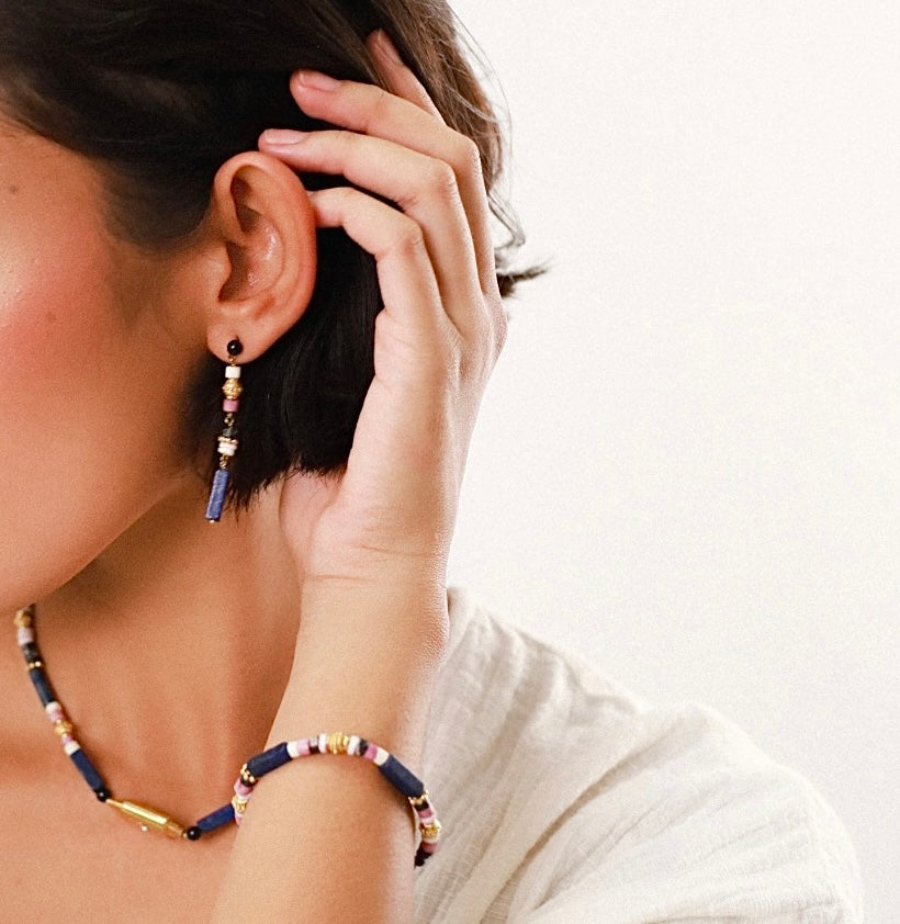 Cleopatra Lapis Drop Earrings