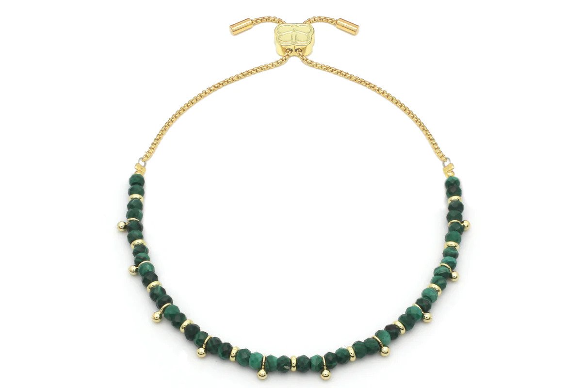 Harmony Malachite Beaded Gold Bracelet