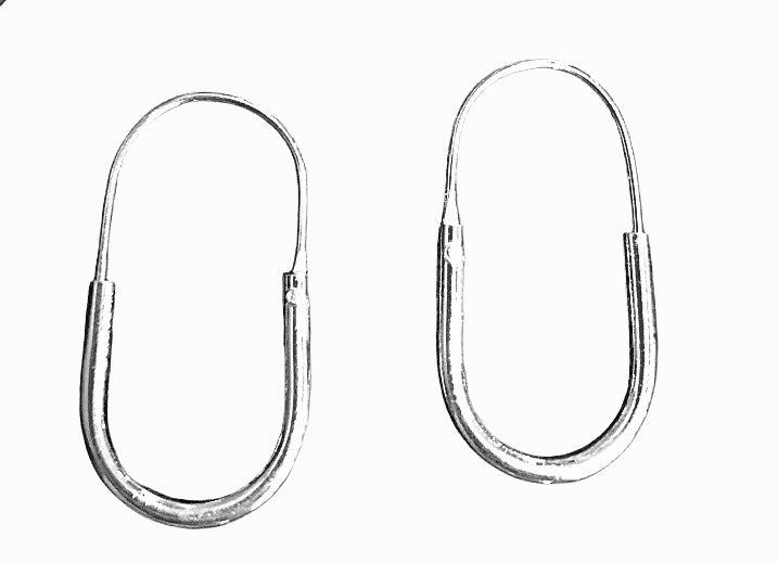 Silver Oval Hoops