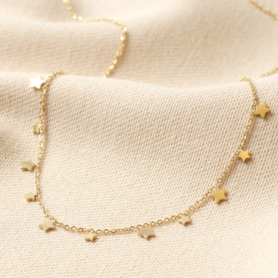 Tiny Delicate Gold Stars Necklace