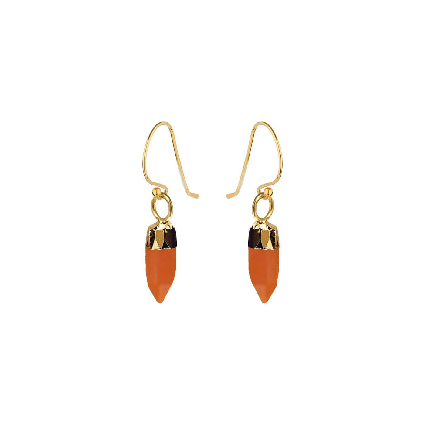 Mini Point Carnelian Pendant on Gold Satellite Chain