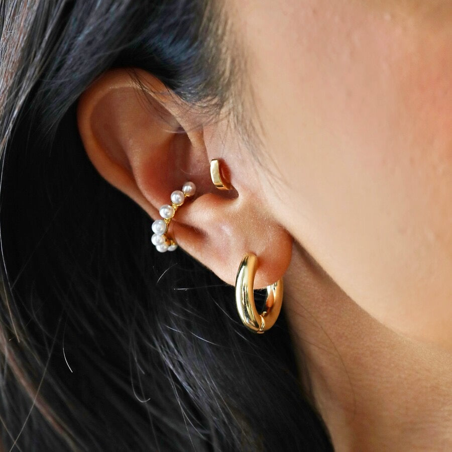 Medium Gold Chunky Hoop Earrings
