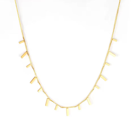 Delicate Gold Rectangles Necklace