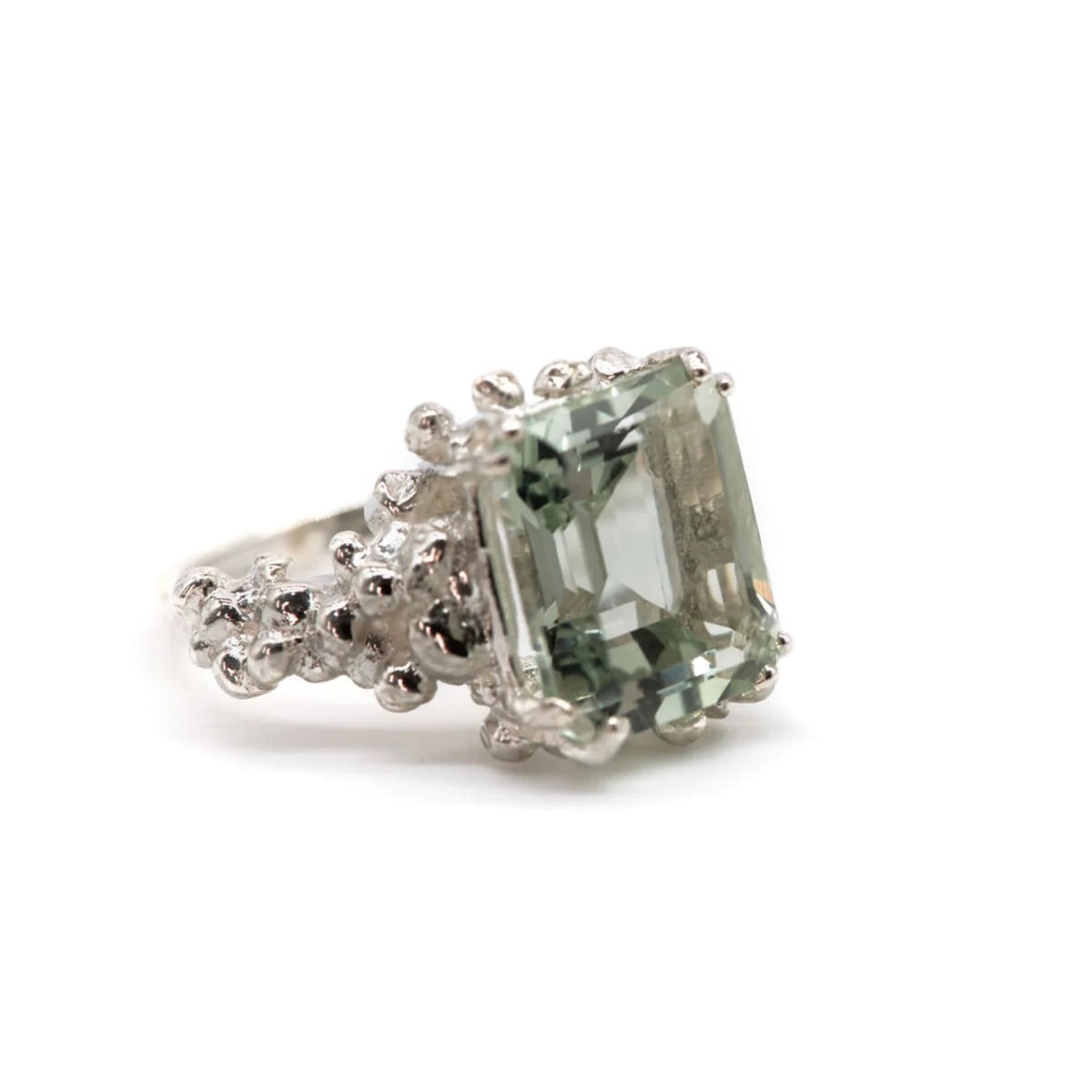 Silver Giselle Green Quartz Ring