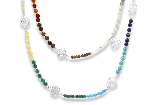Silver Chakra Multi Gemstone Necklace/Bracelet
