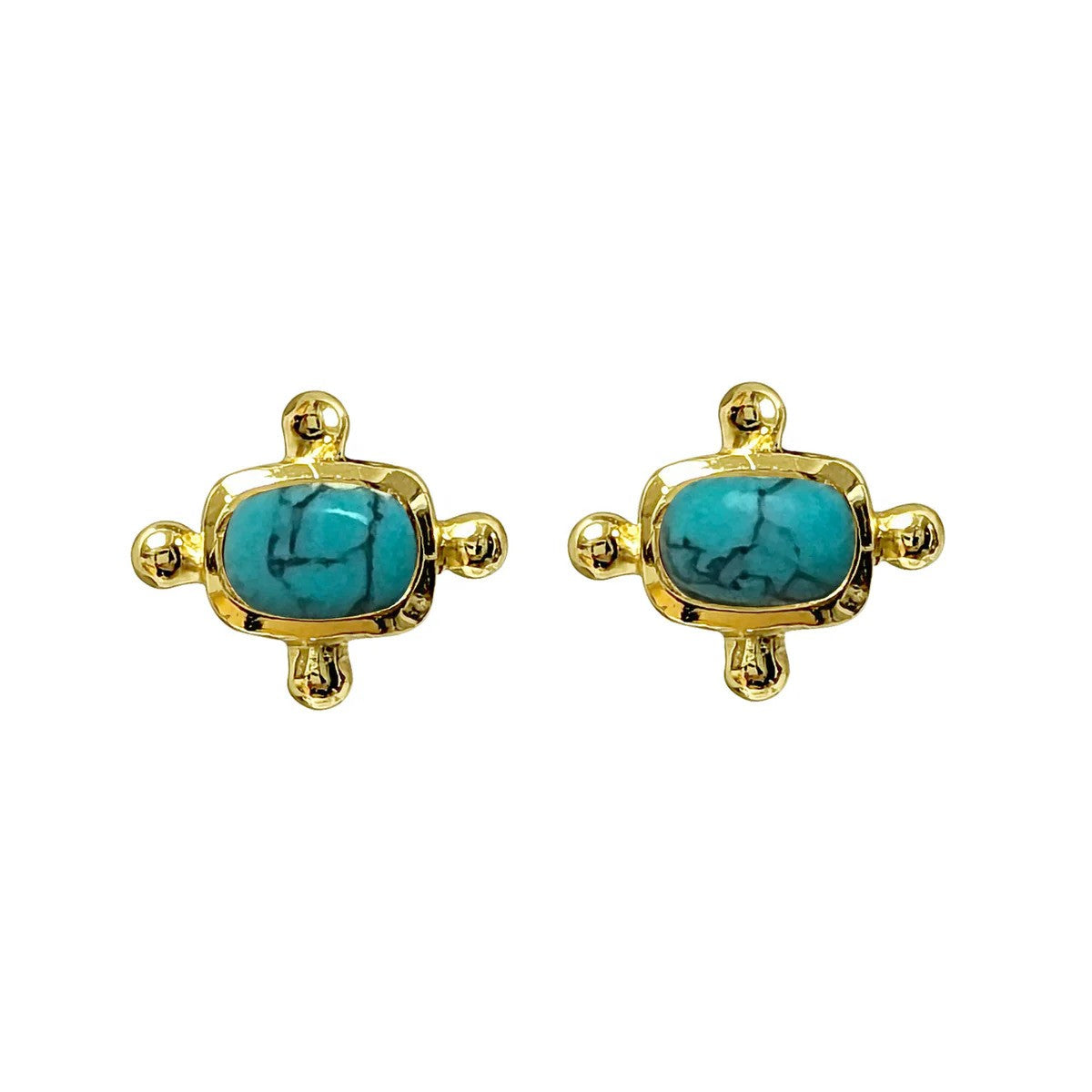 Beatriz Turquoise Howlite Stud Earrings