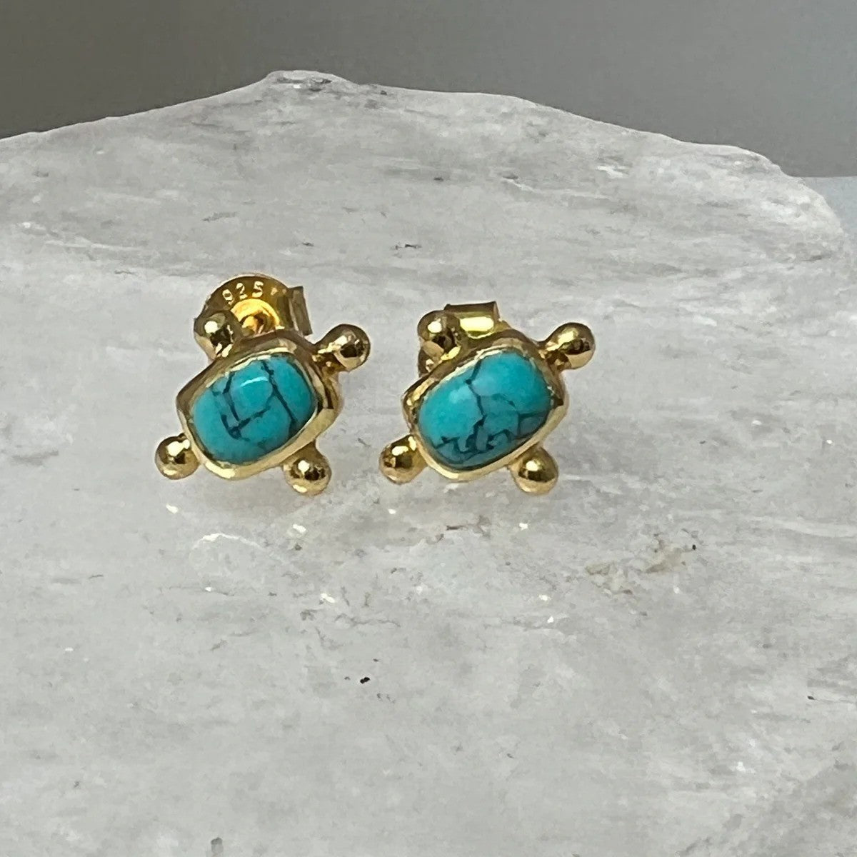 Beatriz Turquoise Howlite Stud Earrings