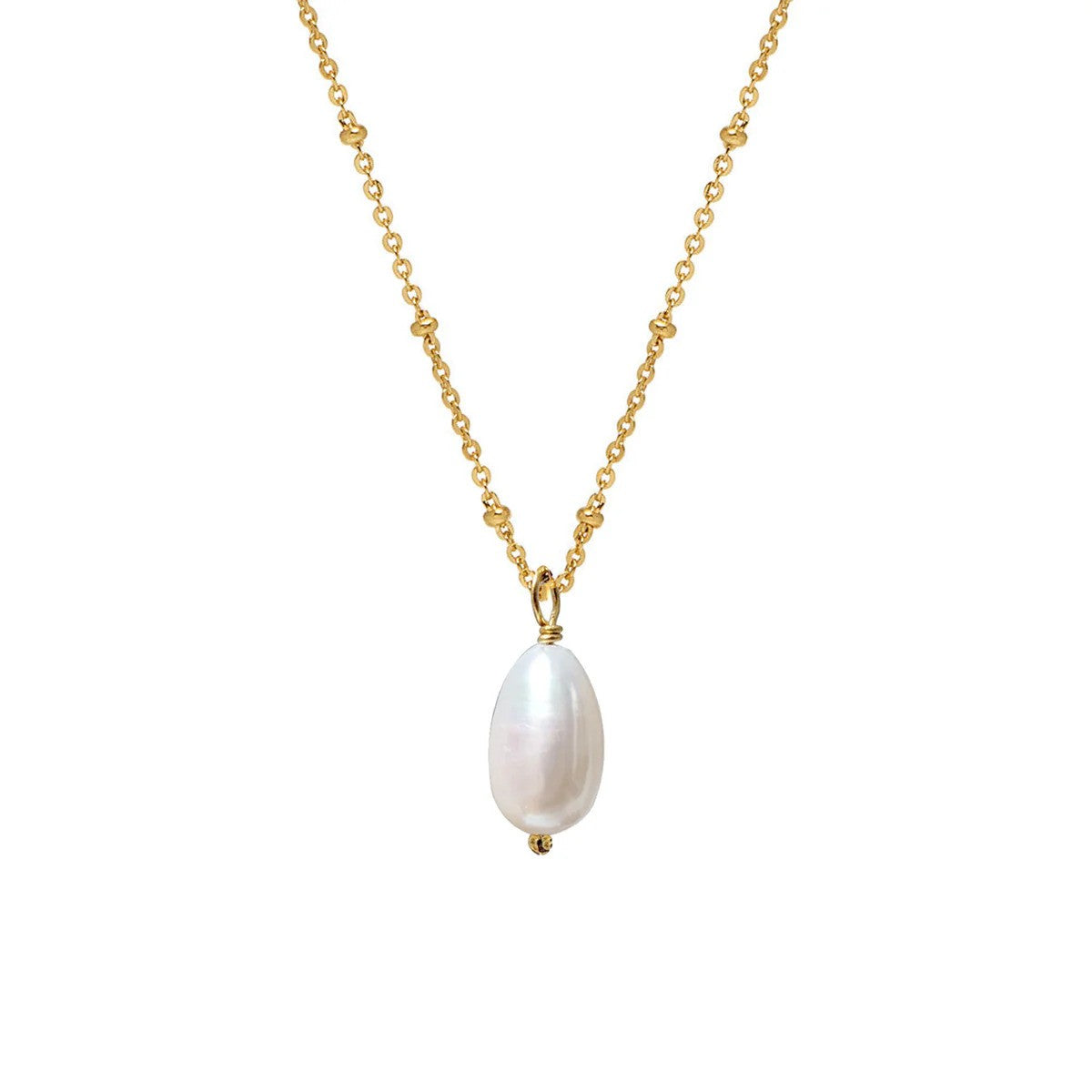 Diana Freshwater Pearl Drop Pendant on Satellite Chain