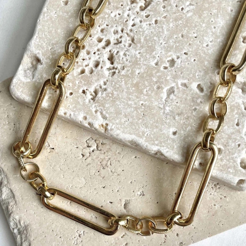 Gold Vermeil Chunky Long Link Chain Necklace