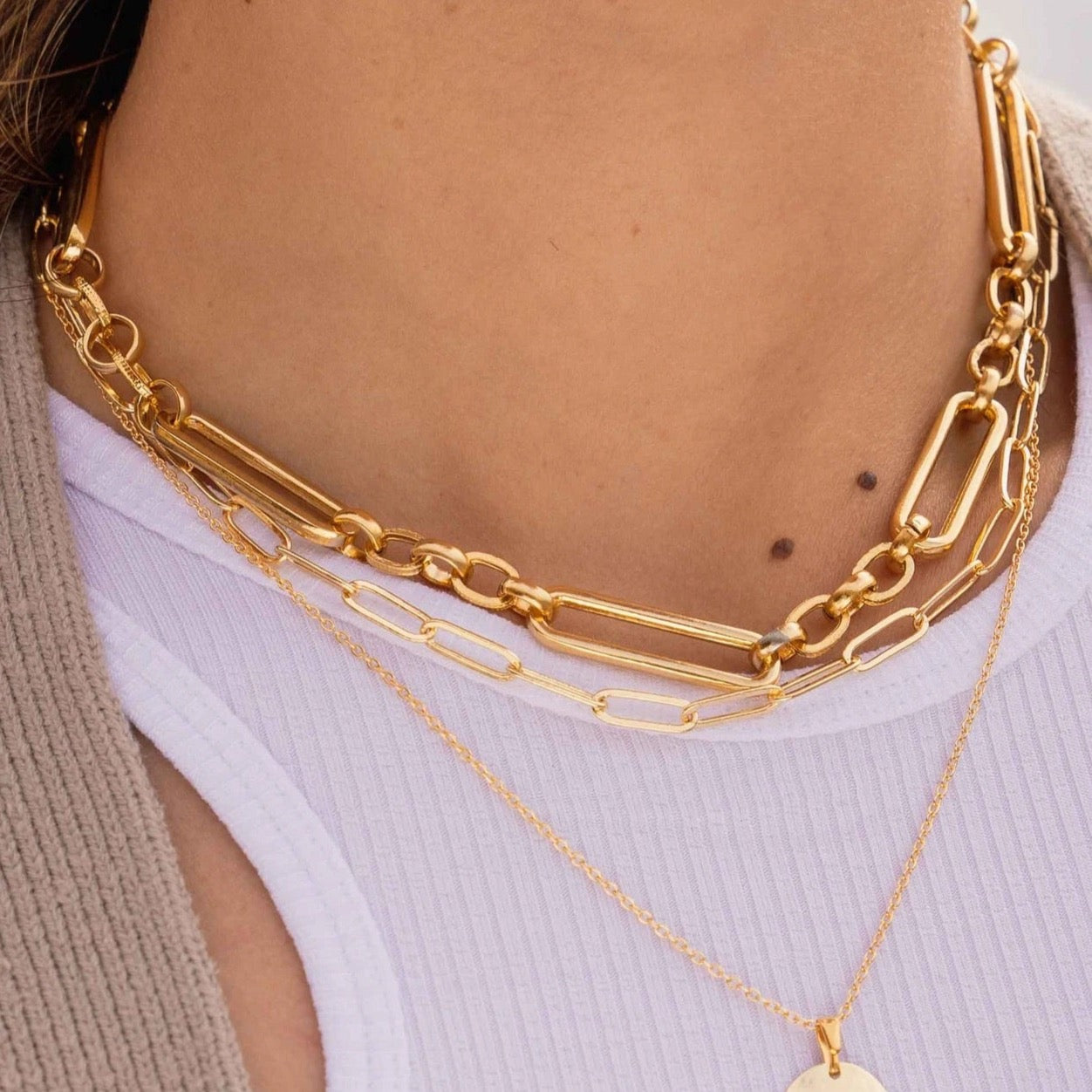 Gold Vermeil Chunky Long Link Chain Necklace