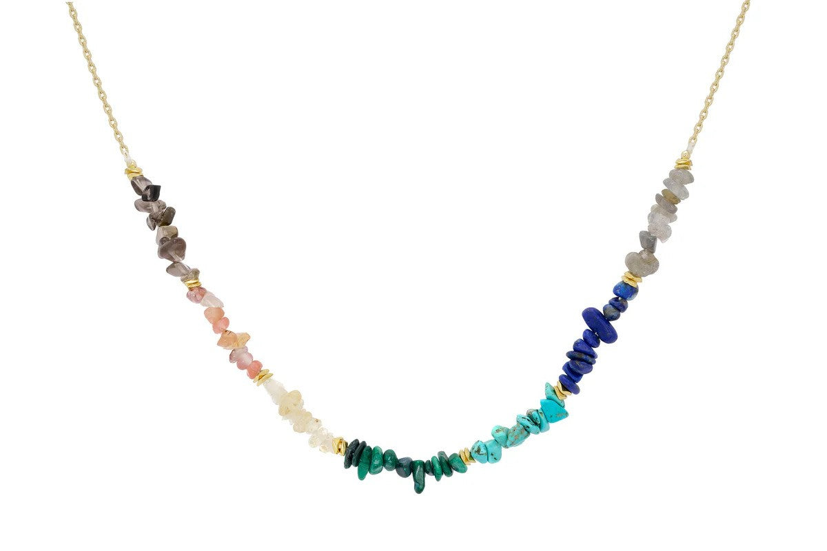 Unity Rough Cut Gemstone Chakra Necklace