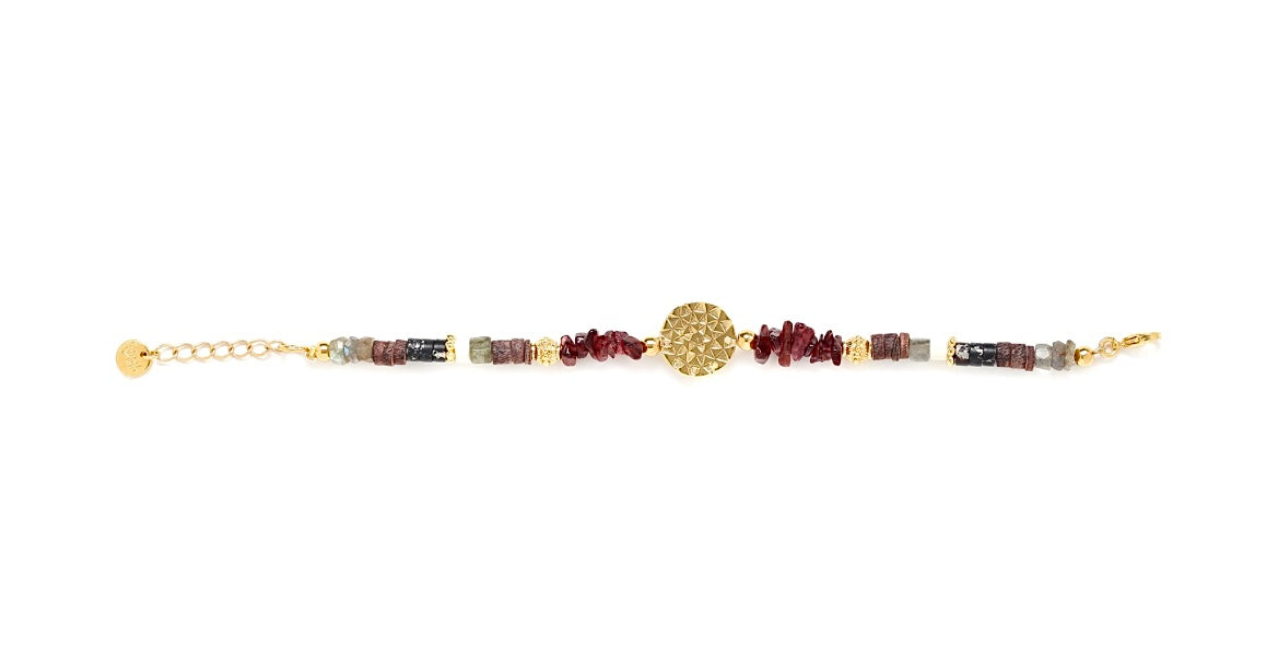 Marie-Antoinette Garnet Disc Bracelet