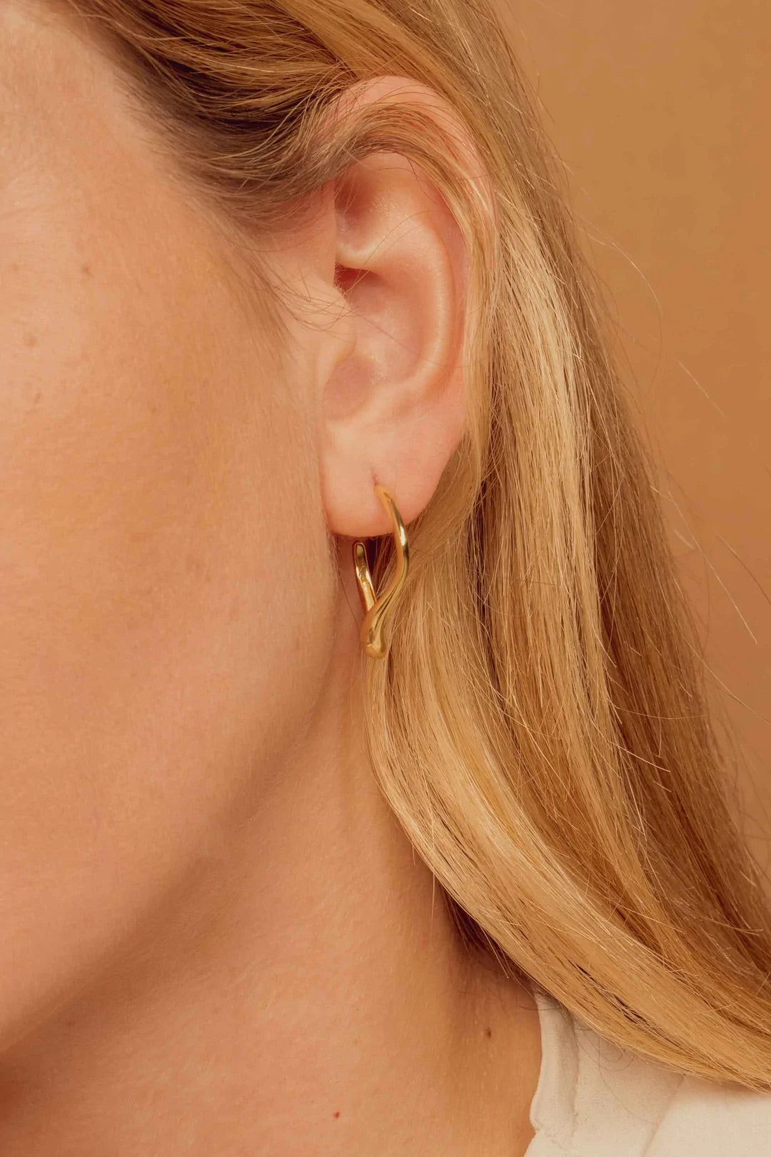 Gold Vermeil Organic Shaped Molten Hoops