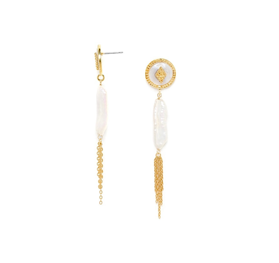 Diamond hot sale tassel earrings