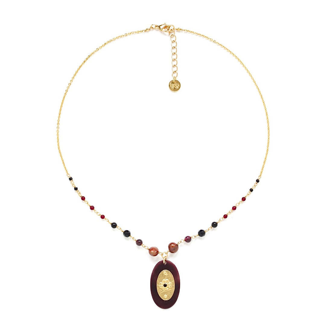 Melany Oval Pendant Necklace