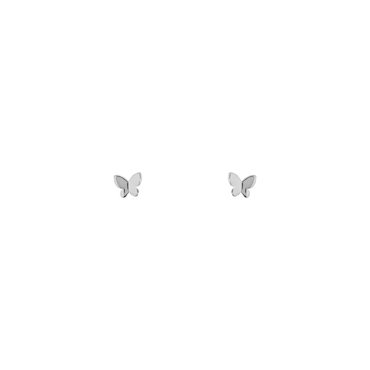 Tiny Silver Butterfly Studs